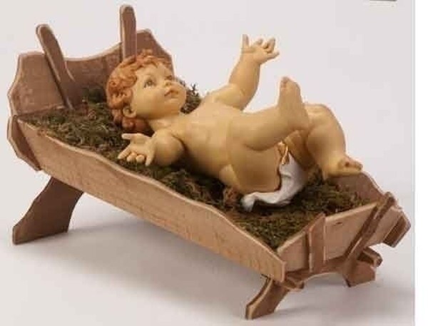 Manger Sculpture for Naivity Set Fontanini Wooden Cradel Stable Realistic